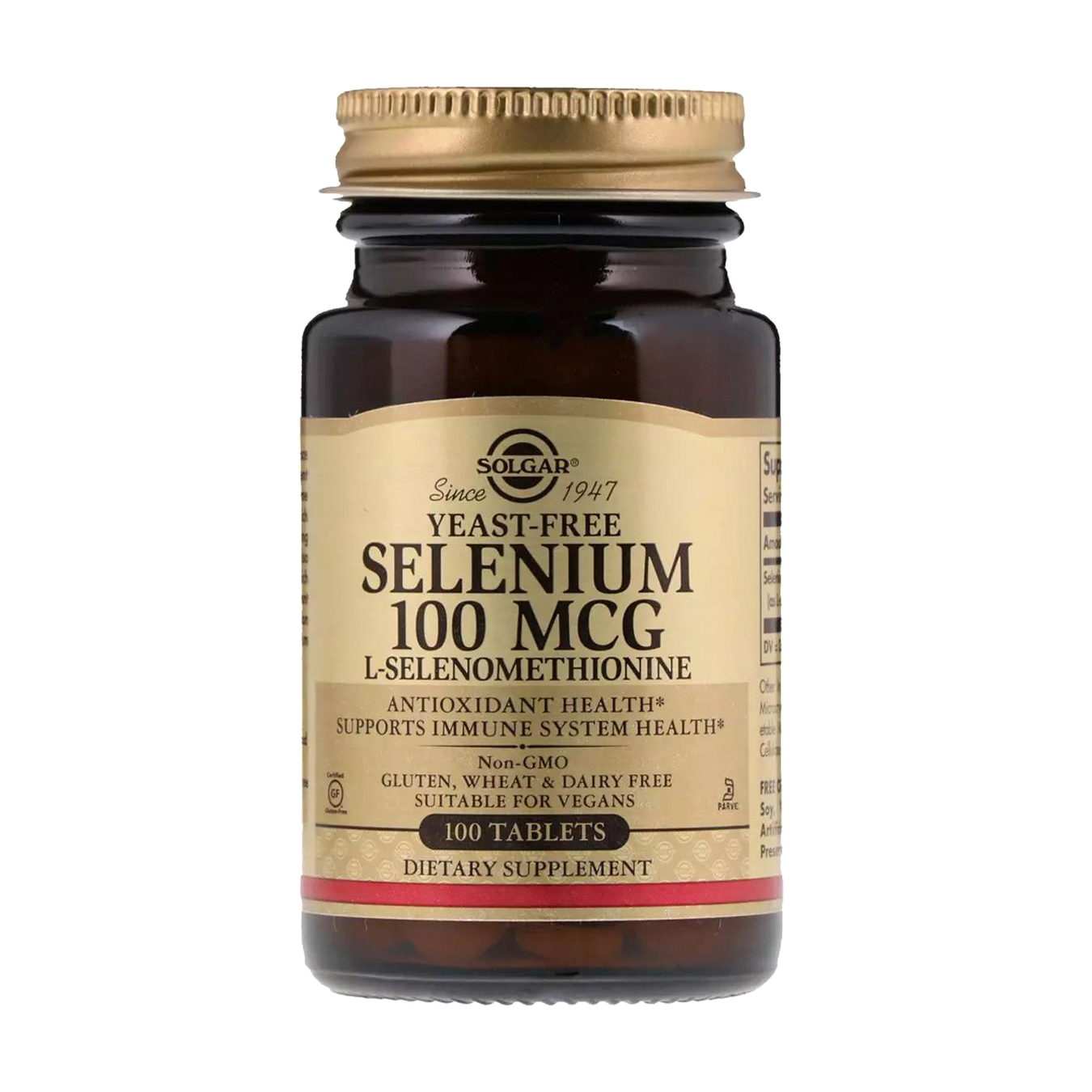 Селен Solgar Selenium L-Selenomethianine бездріжджовий 100 мкг, 100 таблеток